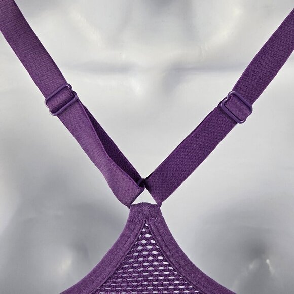 Skechers Size Large Purple Sports Bra Pull On Style Racerback Adjustable Straps - Picture 5 of 9